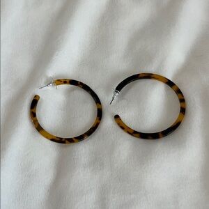 Tortoise Shell Hoop Earrings